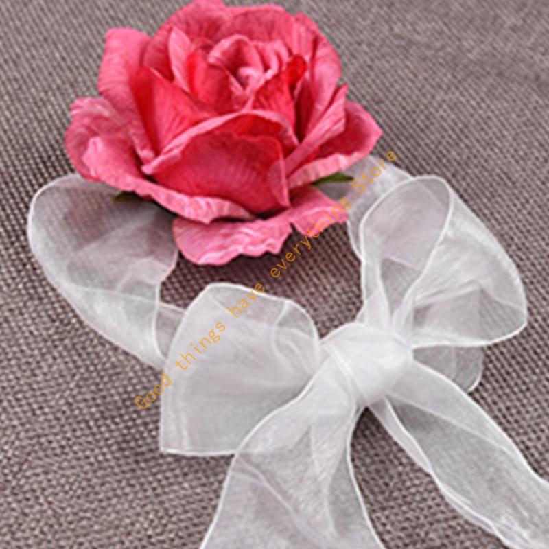 55KF 2PCs Faux Roses Curtain Tiebacks For Window Treatments Durability Polyester Fabric Decorative Clip Holders