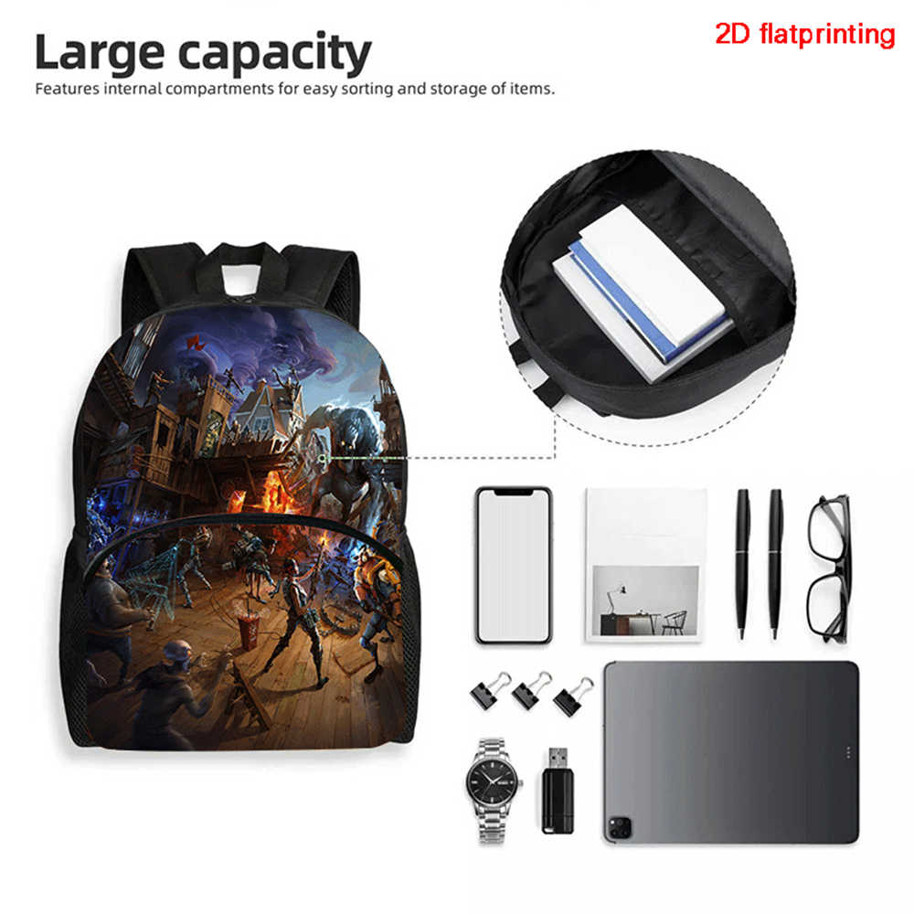15" Lightweight Fortnite Cartoon Backpack with Front Pocket, Unisex Boys Girls Age 6-14 Cute Game Print Daily School Bag