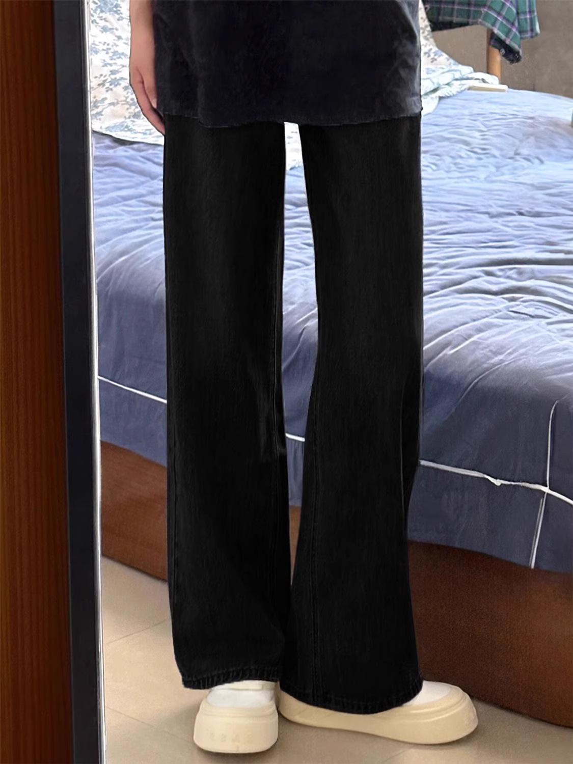 

Women s Plus Size Fleece-Lined Straight Leg Jeans - Winter Slimming Loose Fit for Pear Shaped Body 4XL