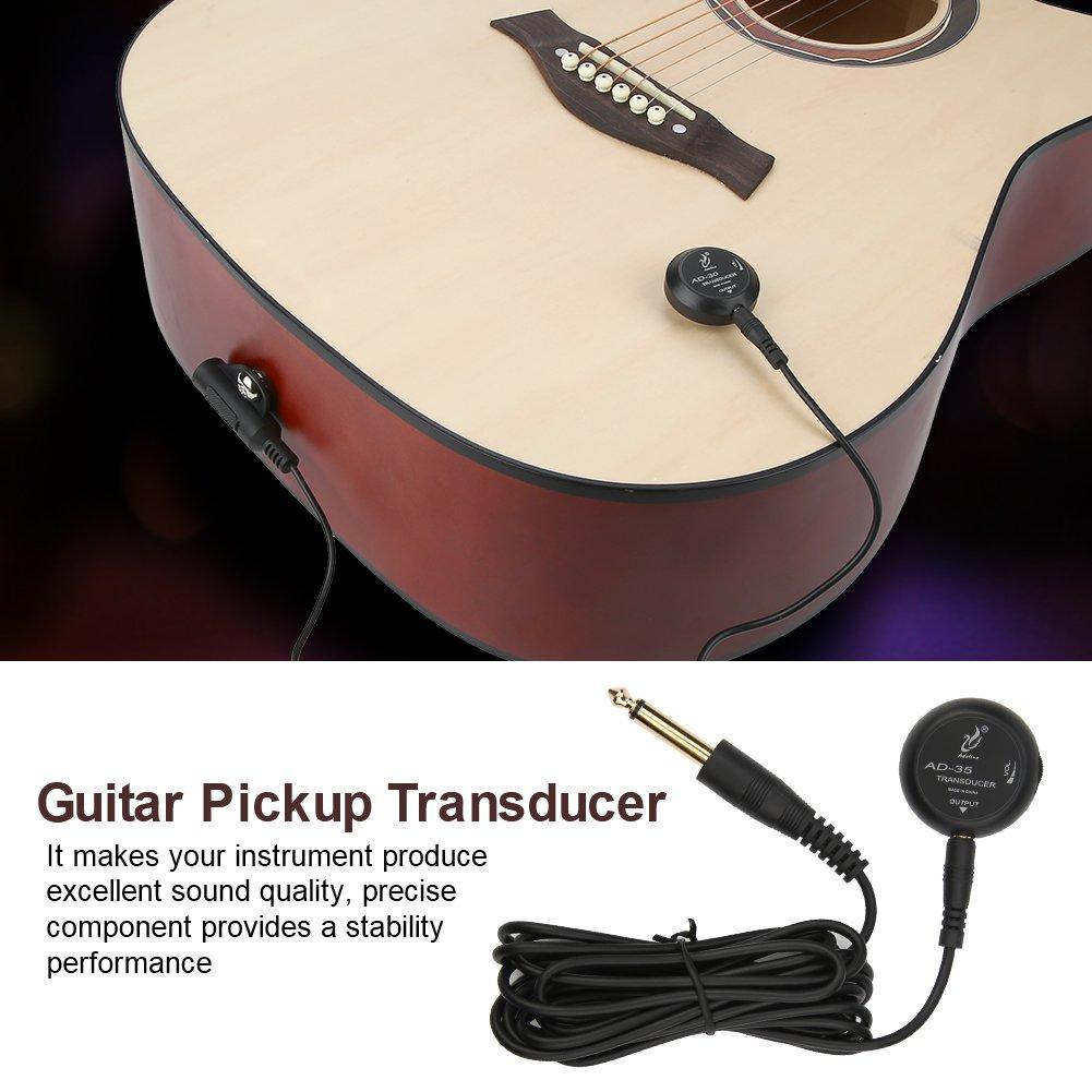 Piezo Microphone Transducer AD35 Mini Piezo Pickup Contact Microphone Transducer for Acoustic and Ukulele Guitar, Violin,
