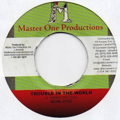 

7-дюймовая пластинка RICHIE SPICE, KYAN & FIRENEER - Trouble In The World / Righteous On MO0002 Master One Prod 2005 Ямайка Регги, Ска и Даб Б/У