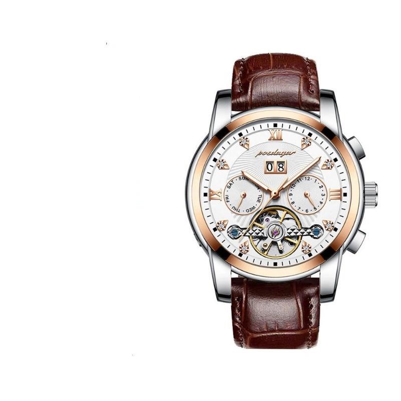 Top Brand New Men's Watch Automatic Mechanical Watch Tourbillon Waterproof Luminous Calendar Watch