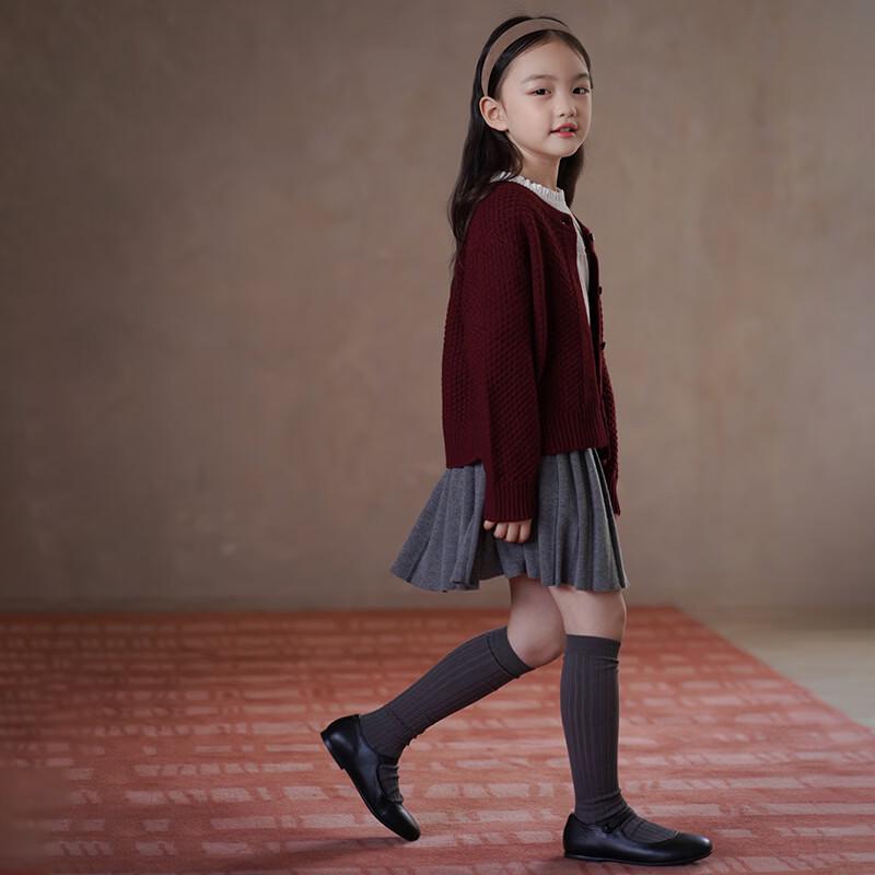 Hacikis Mädchen Strickjacke im koreanischen Stil aus Wollmischung