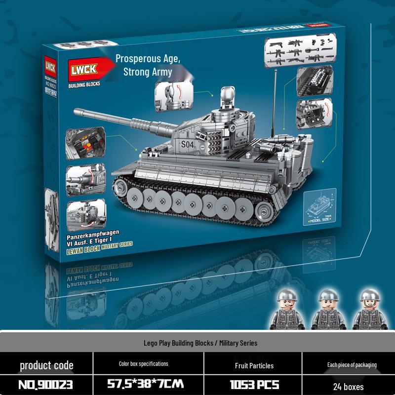 LeWan 90023 Military Air-Land-Sea Rover Tank, LEGO-Compatible DIY Building Blocks Toy.