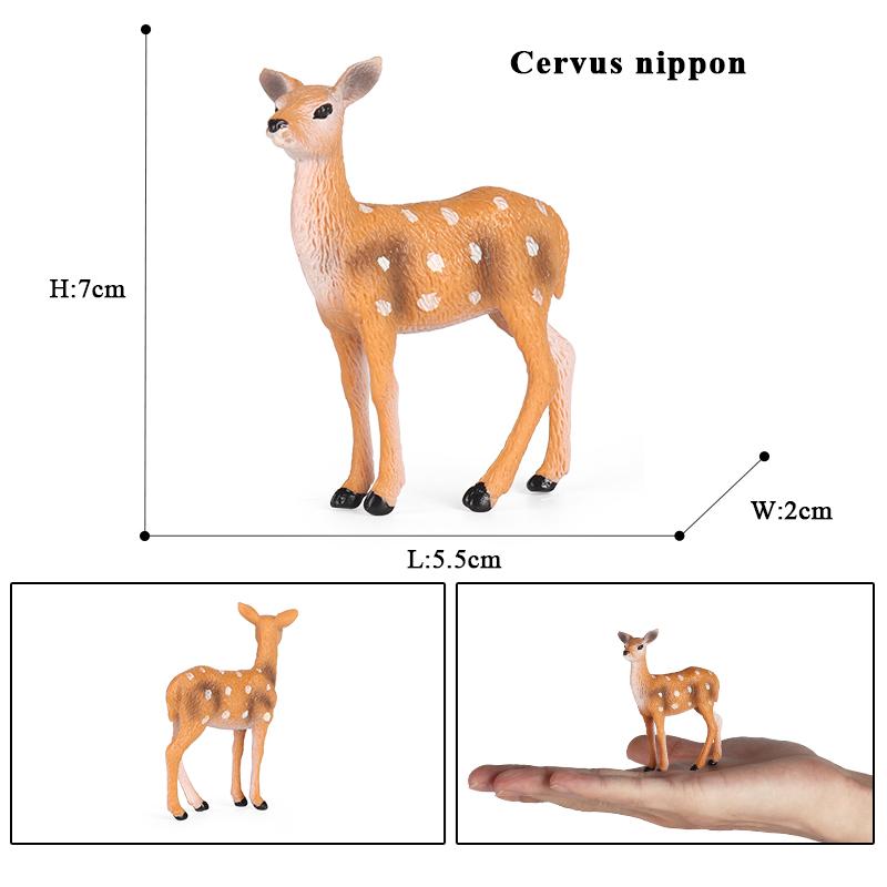 Oenux Forest Deer Animals Simulation Wild White-Tailed Elk Action Figures Moose Figurines Model Decoration Toy Kids Xmas Gift