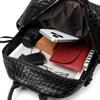 Woven PU Backpack Large Capacity Travel Backpack Women's Multi-functional Shoulder Bag