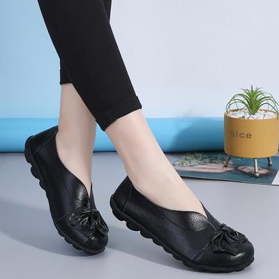 Zapatos planos casuales de primavera para mujer, zapatos mocasines de cuero transpirable sin cordones, zapatos de bailarina para mujer, zapatos náuticos 2024 nuevos zapatos de mamá 35-44