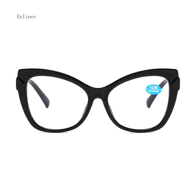New Color Contrasting Reading Glasses Cat Eye Elderly Glasses Plain Lens Anti Blue Light Presbyopia Eyeglasses gafas