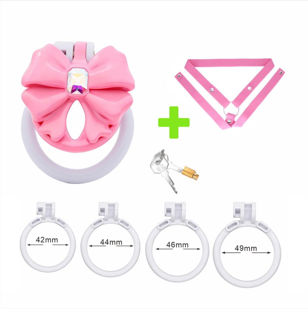 Chrysanthemum Bow Chastity Lock: Male Flat Lock and Restraint for TS Training