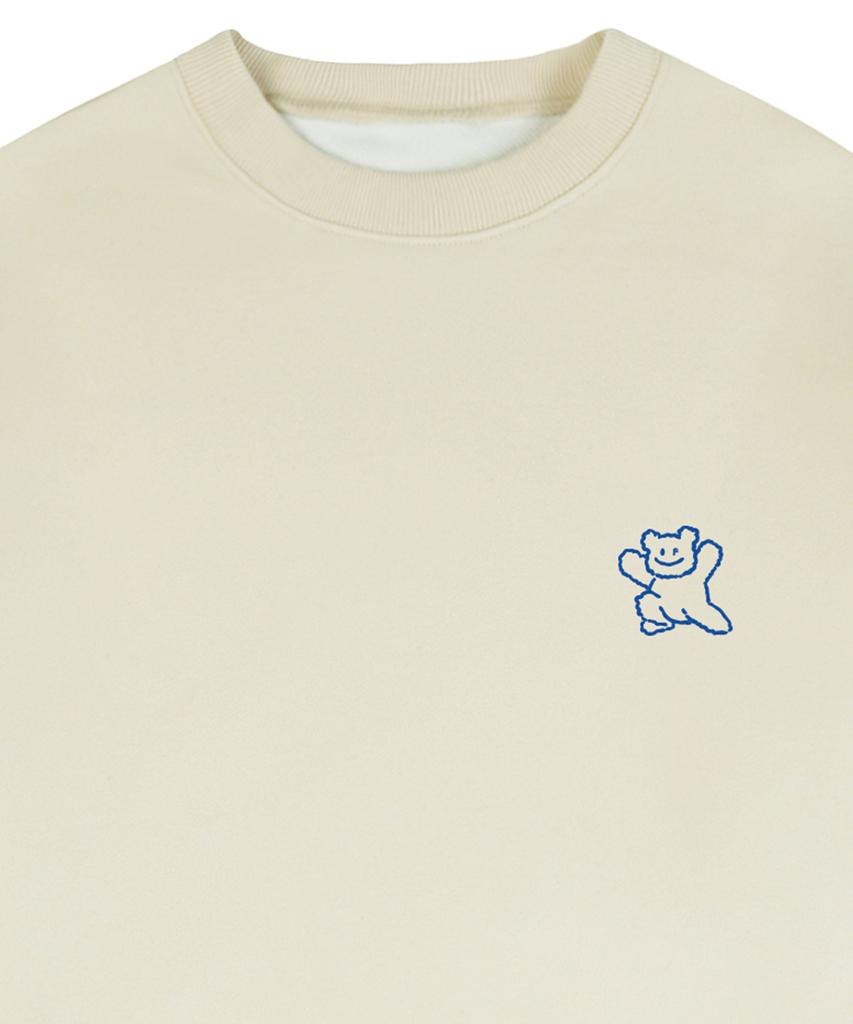 GRAVER [Unisex] Small Line Bear Smile Sweatshirt_Cream