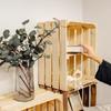 Creative Deco Caisse en Bois Naturel avec Etagere - 50x40x30 cm - Caisse de Rangement - Cagette Rangement Bois - Caisse Vin