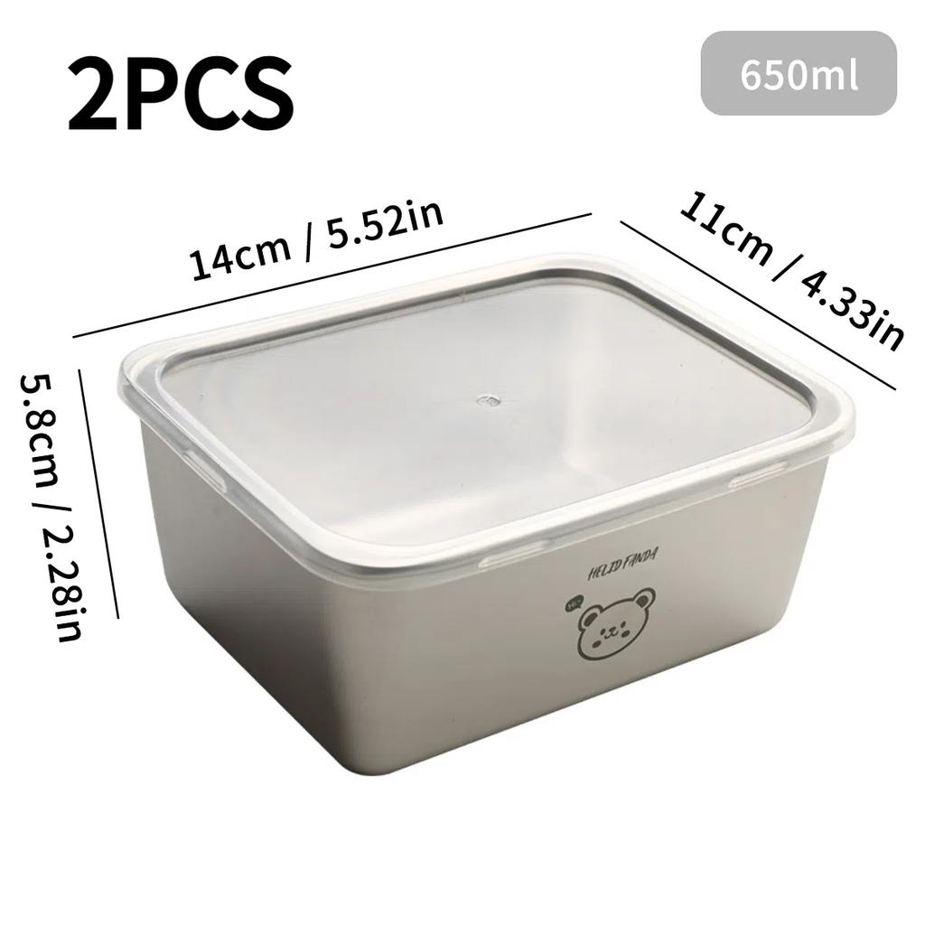 304 Edelstahl Lebensmittelbehälter mit Deckel Versiegelte Frischhaltebox Kühlschrank Lebensmittelaufbewahrungsbox Mikrowellengeeignete Lunchbox