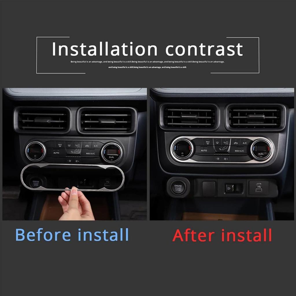 TOYCIDFG Center Console Air Conditioner Button Frame Aluminum Alloy Cover Trim Compatible with Ford Maverick 2022 2023 2024, Car Interior Decoration