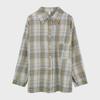 Women's Korean-Style Plaid Shirt Jacket - Early Autumn, Loose Fit, Long-Sleeved, Retro Design