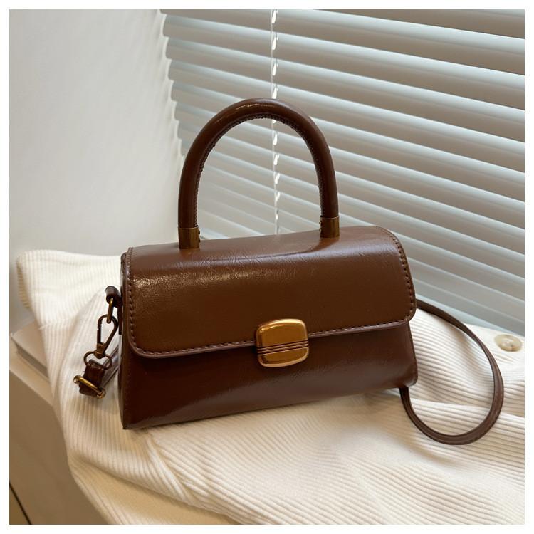 Pu Small Square Bag With Top Flap For Daily Casual Street Fashion