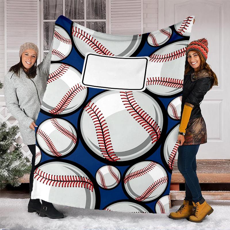 Baseball Theme Printed Blanket - Perfect for Couch, Bed, Travel & Outdoor Use | Machine Washable, Cozy & Durable.