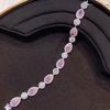 Classic pear shaped pink stone bracelet, simple and fashionable, exquisite bracelet