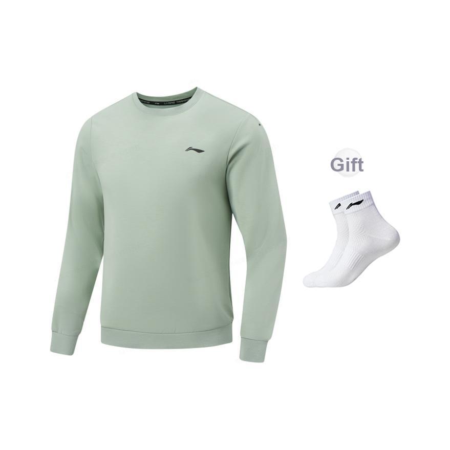 Li-Ning Quick-Dry Cool Round Neck Logo Sports Casual Sweatshirt Men sweatshirt AWDW065-7