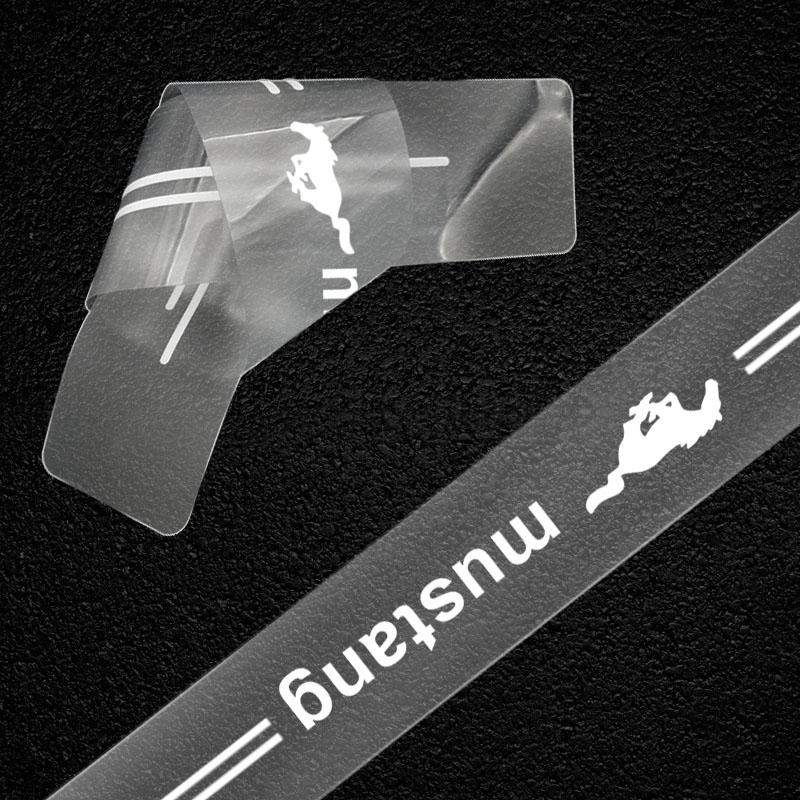 1Pcs Car Threshold Protector Transparent Decorative Badge 3D Sticker For Ford Mustang F10 Zapatillas Miniatura Gt Shelby 2005 2015 Mujer 2012 Kuga