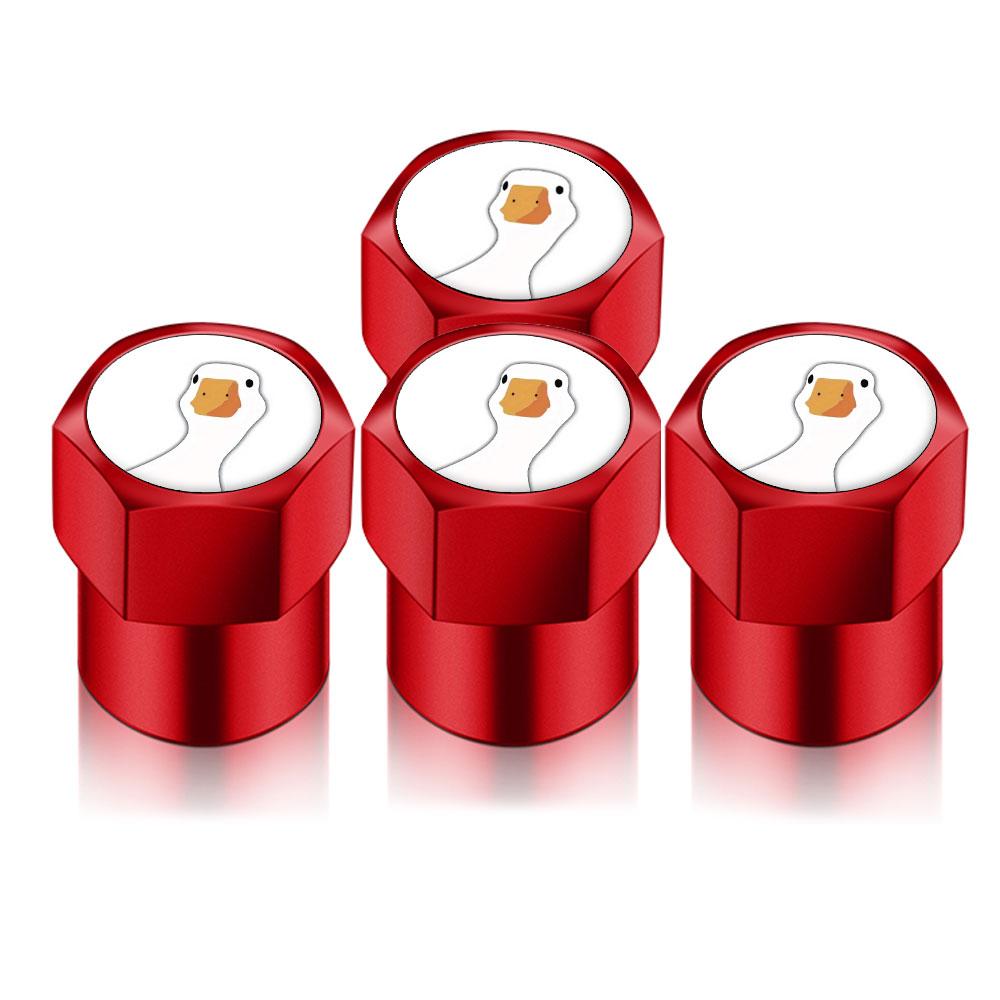 4PCS DIY Universal For Cute White Duck Goose Shape Car Wheel Tire Air Valve Caps, Stem Car Stickers For Cars Motor Auto Accessories Decor Gift