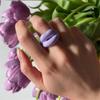 1Pc Fashion Fun Punk Exaggeration Colorful Lip Shape Hollow Resin Finger Rings Funny Mouth Acrylic Ring Hiphop Party Jewelry