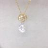 Zhuji Classic Camellia Baroque Pearl Pendant Necklace with Micro-Paved Zircon