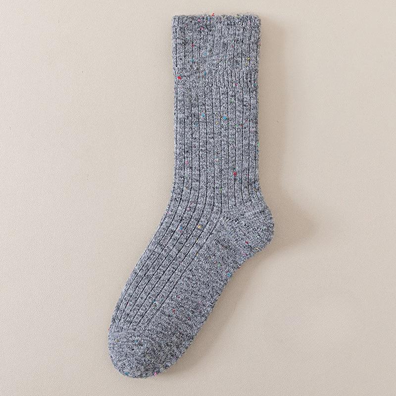 Winter and Autumn Wool Socks - Cute Lace-patterned Chiffon Mid-calf Socks, Pile Socks, Padded and Thickened Style Stockings