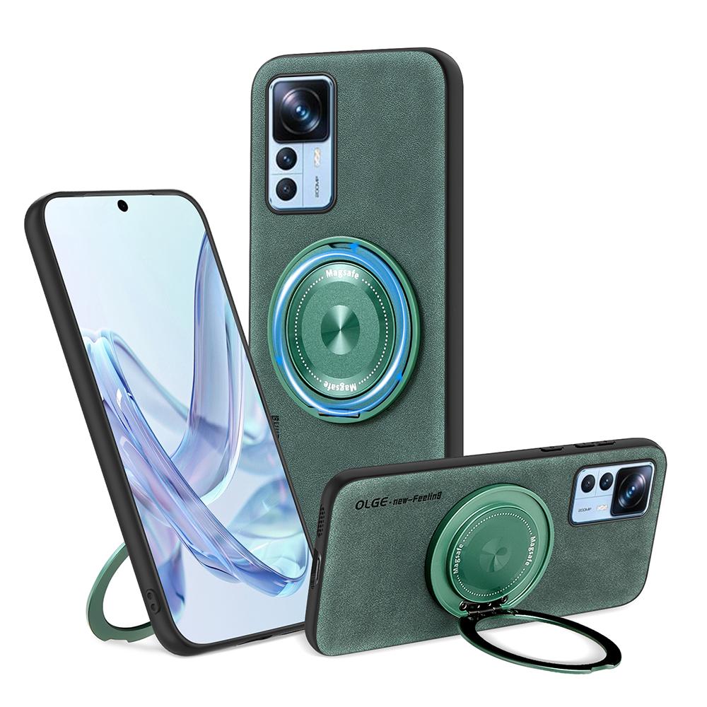 Für Xiaomi 12T 12T Pro Schafsleder Schwenkhalterung Magnetische Weiche Kante Anti-Sturz Anti-Fingerabdruck Handyhülle