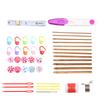 44Pcs Bamboo Circular Crochet Tube Sewing Needle Wood Knitting Tool Set