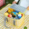 Outdoor Use portable thickened Insulated handbagstudent spring outing travel camping large capacity checkered picnic bag