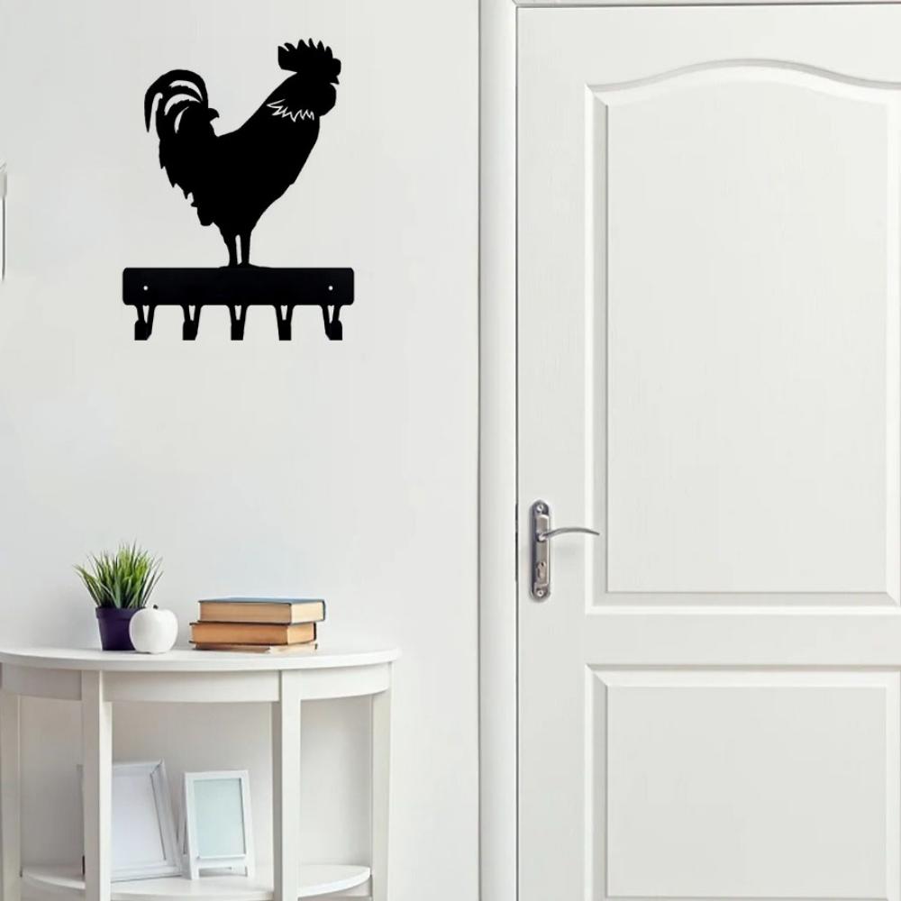 1 Stück Hahn Bauernhof Schlüsselbrett Wandmontierter Haken Aufhänger Kunstwerk Form Dekoration Handtuchhalter, Über-Tür-Haken