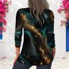 Women Plus Size Round Neck Long Sleeve Abstract Swirl Print Pullover Sweatshirt