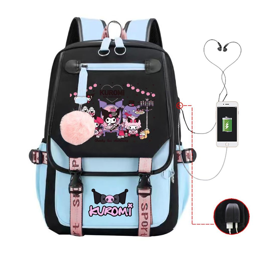 Universal Schoolbag Animation Cartoon Popularity Peripheral Printing Student Casual Backpack Multi-Function With Usb