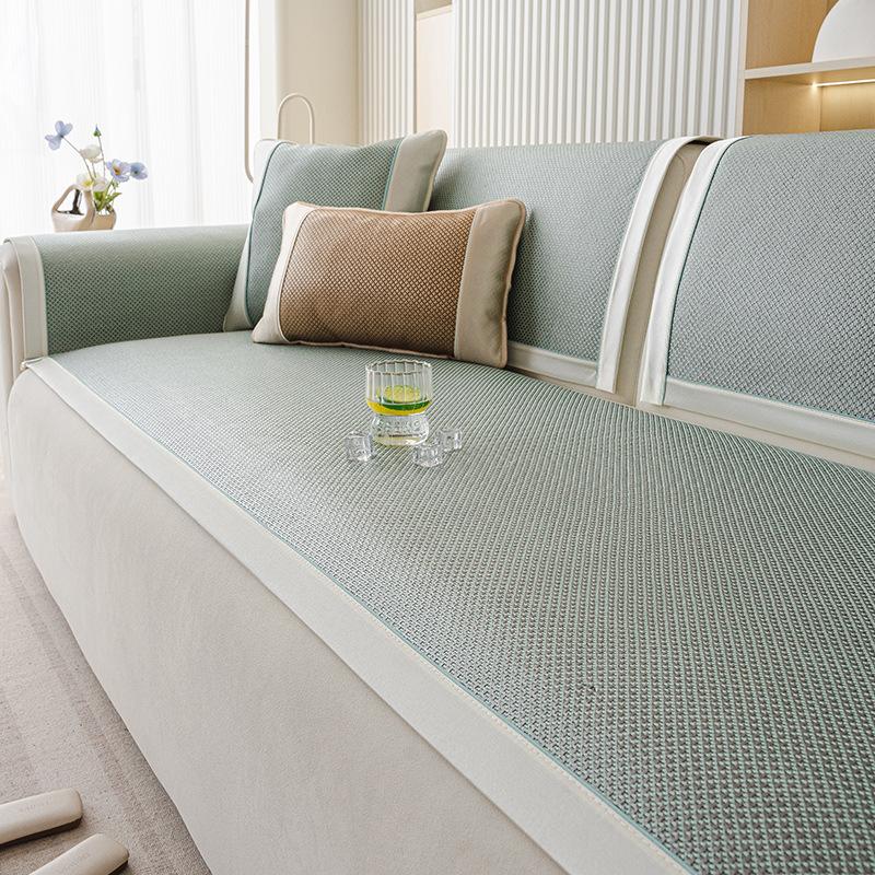 Summer Rattan Sofa Cushion New Sofa Cover Cloth Non-slip Cool Ice Rattan Sofa Mat Summer Seat Cushion