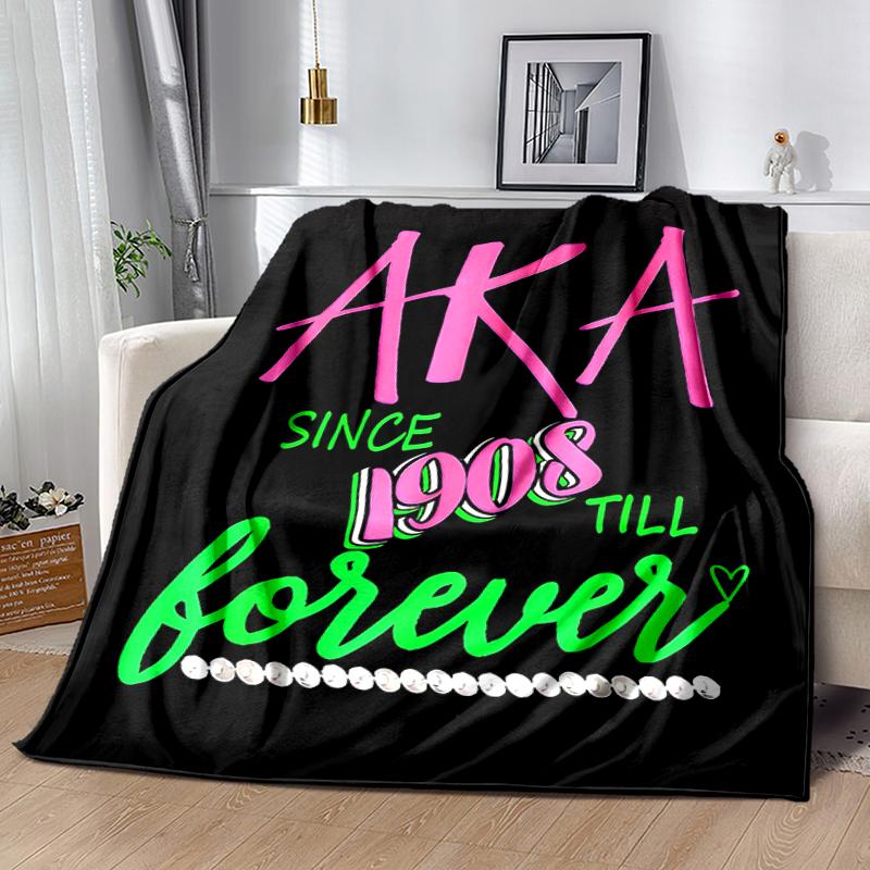 1pc Blanket AKA logo2 Print Design, Lightweight Blanket for Sofa, Bed- Soft &Warm, Gift for All Seasons like Christmas, Halloween