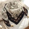 Spring & Autumn Silk Scarf: High-End Korean Style, Magnetic Buckle, Neck Protection, Versatile Temperament, Women's Square Scarf