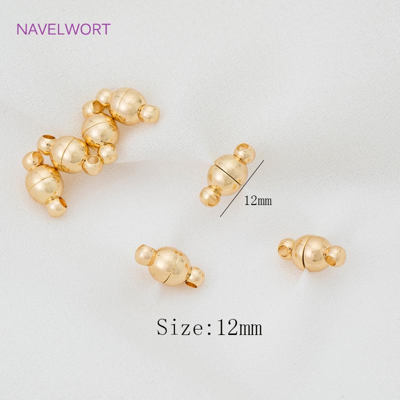 

18K Gold Plated Heart Magnet Clasps Charms Brass metal Magnetic Connector For Bracelet Necklace Making DIY Accessories Wholesale 2 pieces