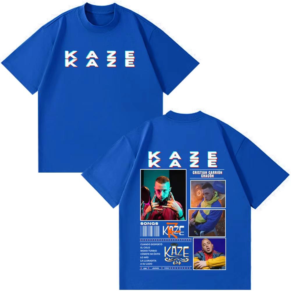 Unisex KAZE Latin Rap Singer Graphic T‑Shirt Men Women Cristian Carrion Chacon Music Print Crew Neck Short Sleeve Loose Casual Streetwear Fan Tee Top