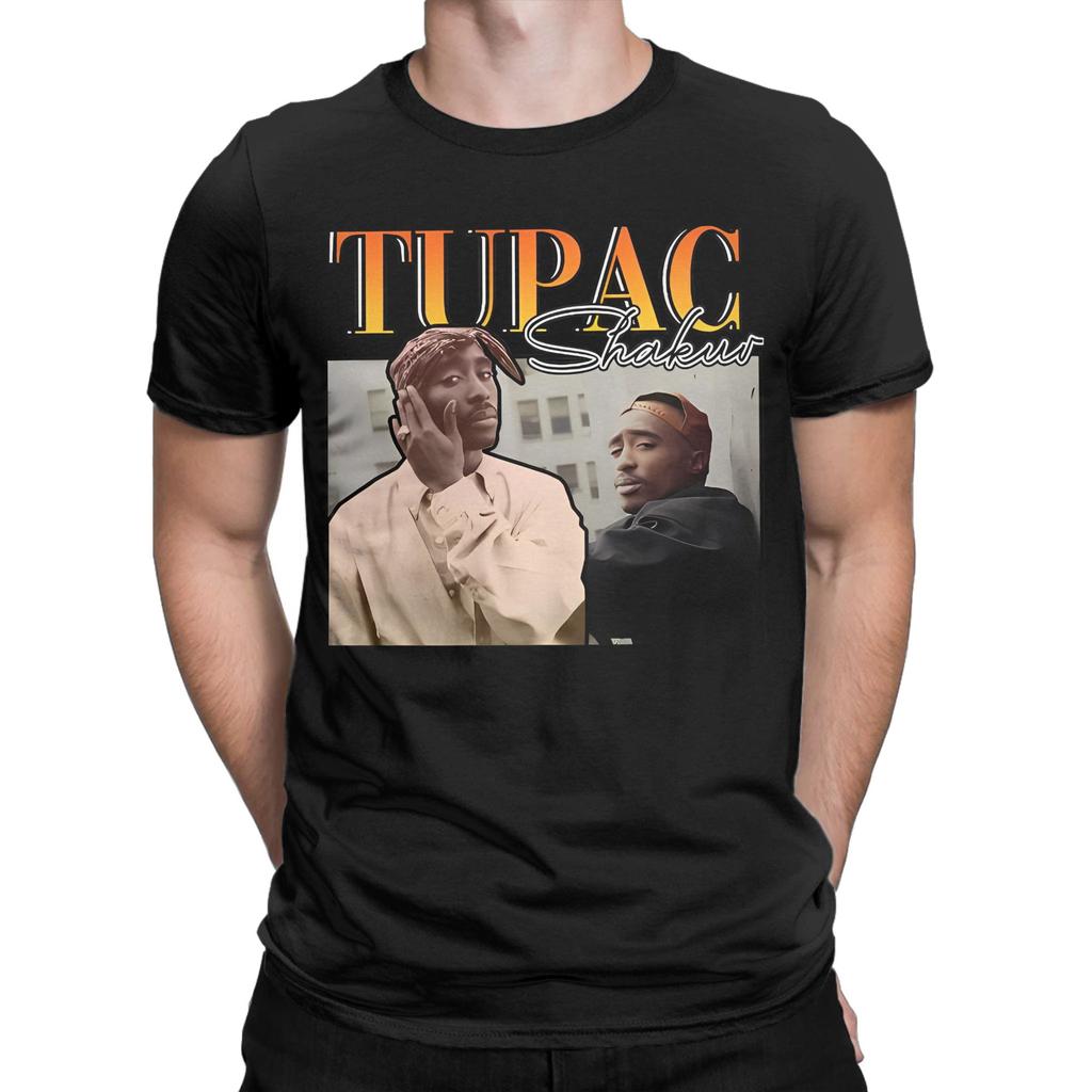Tu-pac 2pac Rapper Thug Life Hiphop T Shirt Men Cotton Tops Shirts Printed Tupac Crewneck Short Sleeve