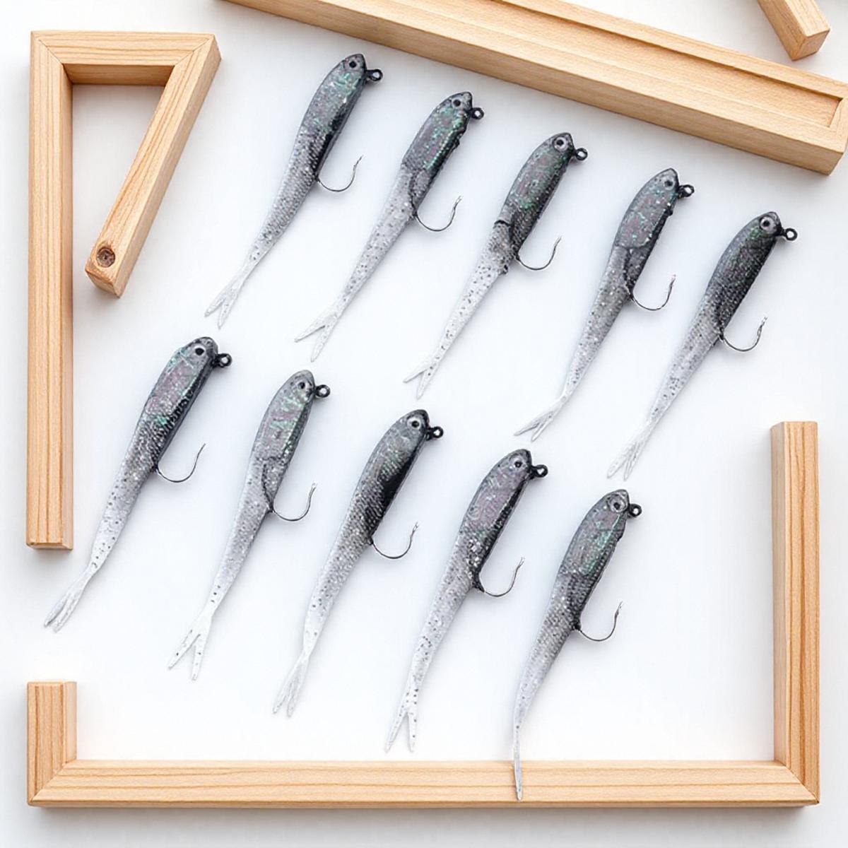 

10 шт. Мягкие приманки Минноу для рыбалки, Силиконовые приманки 7,5 см 6,5 г Крэнкбейт с крючками, Универсальный рыболовный аксессуар