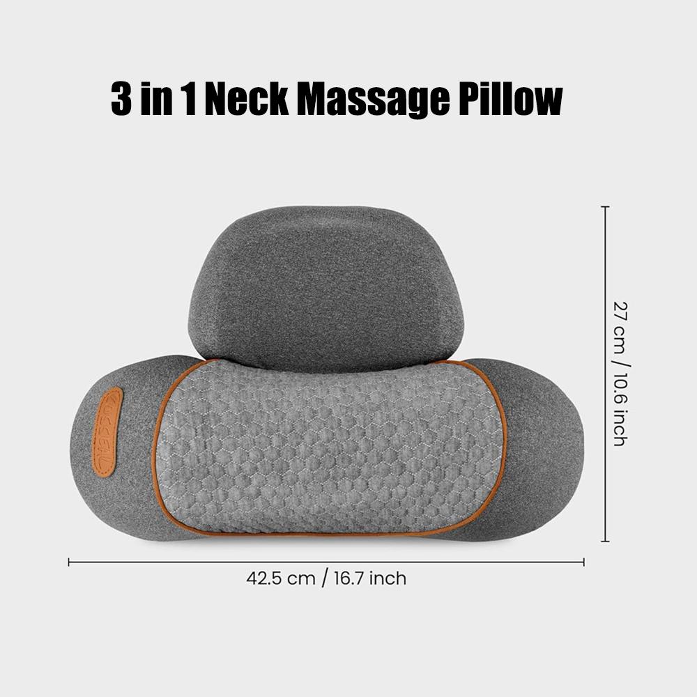 

Pillow Massage Neck Hump, Traction Massager with Heat, 3 in 1 Neck Massage Pillow Heated Massages Necks Pillows Heated Traction серый