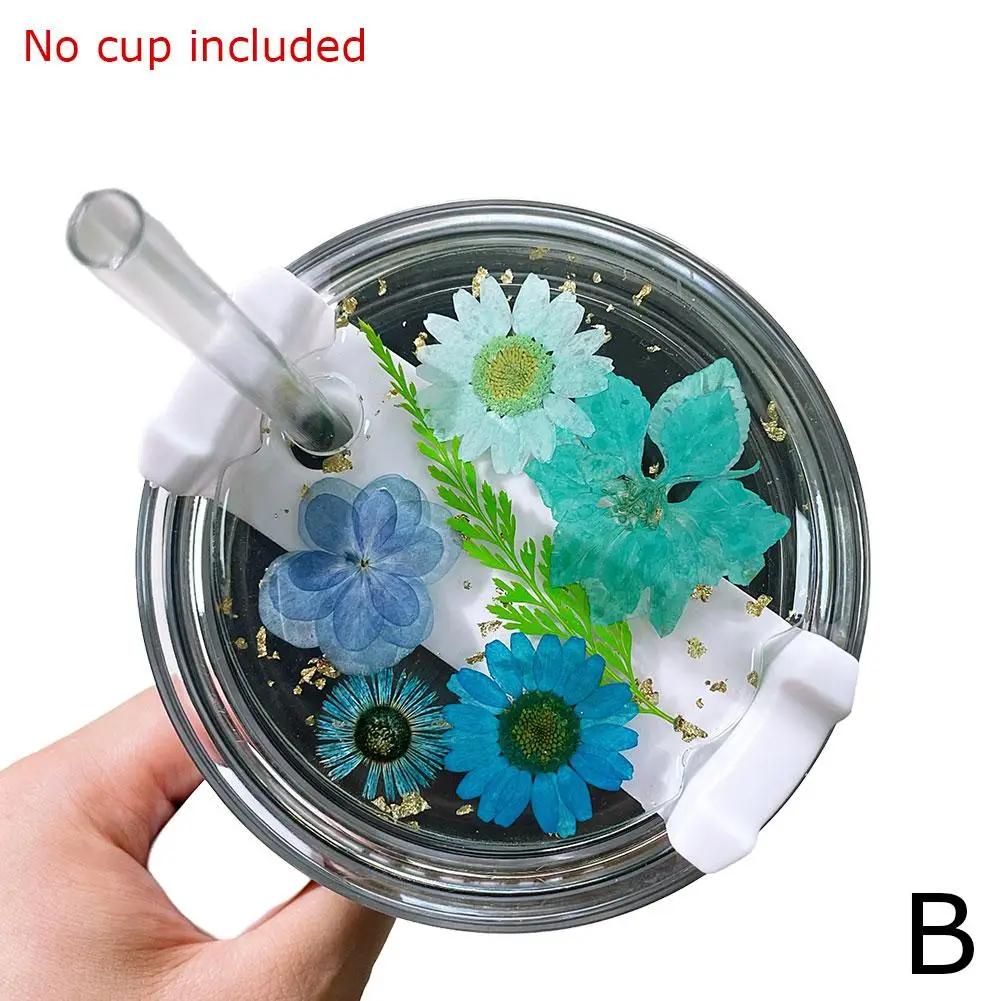 

Exquisite Dried Flower Lid For Stanley 40oz Water Cup DIY Handmade Flowers Decoration For Stanley Lid Creativity Decoration A7T5
