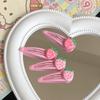 Cute Glossy Strawberry Cartoon Children Girl Bb Clip Bangs Hairpin Strawberry Hairpin Pink Student Hair Accessories