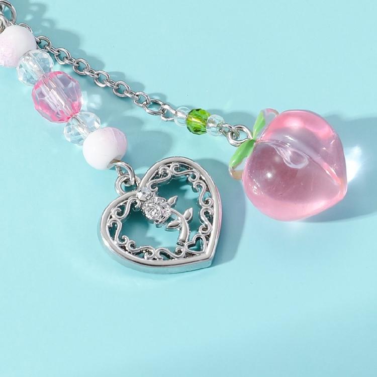 Butterflies Tassels Phone Lanyard Female Acrylic Beaded Phone Shell Pendant