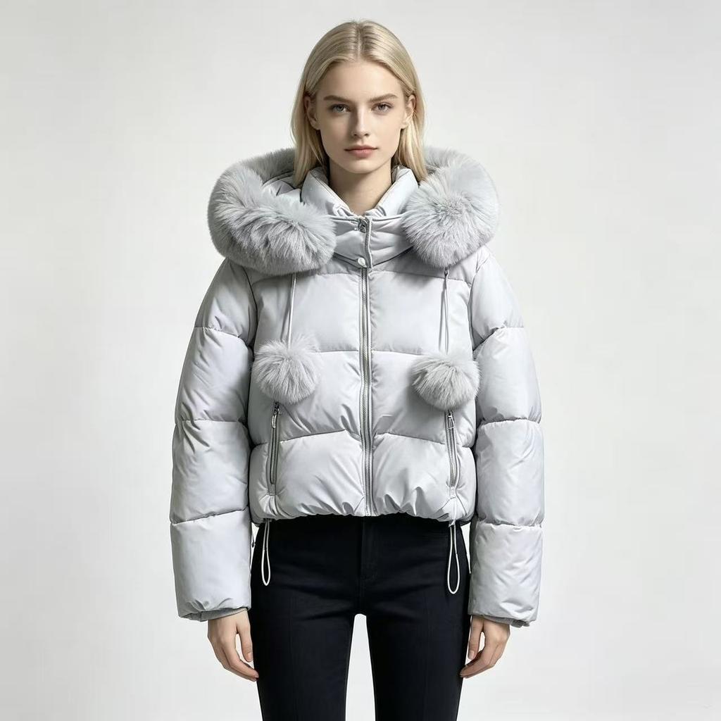 Cotton clothes women's short hairball winter warm fashion temperament new coat cotton clothes versatile small man