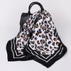 Women's Fashion Leopard Print Head Scarf 90cm Silk Scarf Temperament Scarf New Ladies Square Scarf Sun Shawl