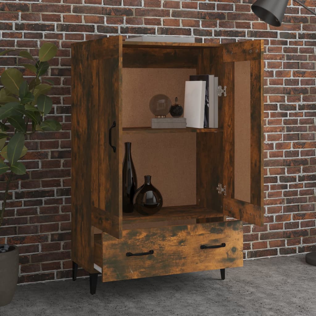 Vidaxl Cabinet, Smoked Oak, 70X31X115 Cm, Wood-Based Material