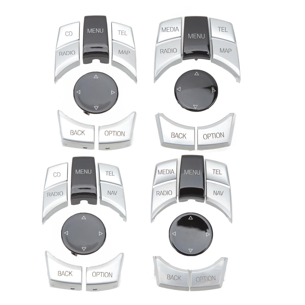 6Pcs Central Control Multimedia Button ABS Silver Plated for BMW F20 F21 F22 F23 F87 F30 F31 F34 F35 F32 F33 F36 F82