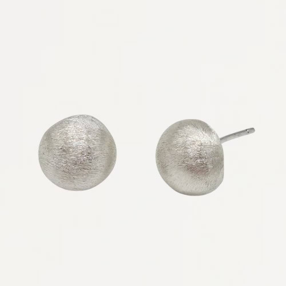 Matte Ball Earrings 10mm Matte Silver
