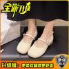 White French Small Fragrant Wind Light Mouth Thick Heel Single Shoes Women's 2025 New Spring Versatile Round Head Retro Mary Jane Shoes
